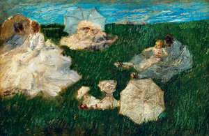 Femme avec enfants dans le jardin