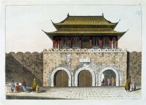 Porte du Palais Impérial de Pékin (la Cité Interdite) - de "Costume Ancien et Moderne" par Ferrario, éd. Milan - Gaetano Zancon