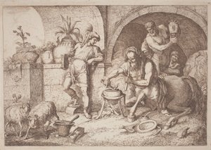 Chiron enseigne la magie à Achille - Gaetano Zompini, after Giovanni Benedetto Castiglione