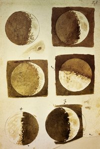 Sidereus Nuncius (Messager des étoiles) avec dessins des phases et de la surface de la Lune - Galileo Galilei