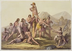 Indiens péruviens faisant un sacrifice, de 