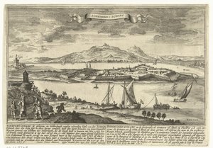 Gezicht op Schenkenschans Steden en vestigingen in de Republiek der Nederlanden (titre de la série) Thooneel der Steden ende Sterckten van 