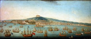 Vue de la baie de Naples avec la flotte de l