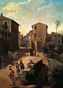 Vue de Tivoli, par Gaspar van Wittel (1652 ou 1653-1736) (détail)