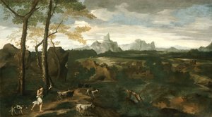 Paysage avec un berger et des chèvres - Gaspard Dughet
