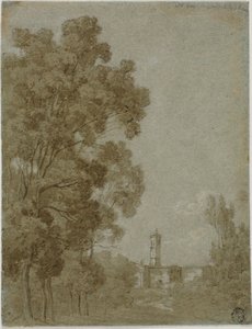 Paysage romain avec vue sur une église