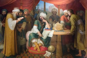 Harun Al Rashid dans sa tente avec les sages de l