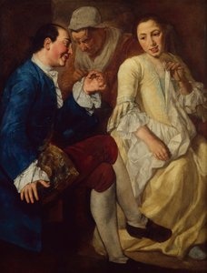 Gentilhomme assis parlant à une Jeune Femme