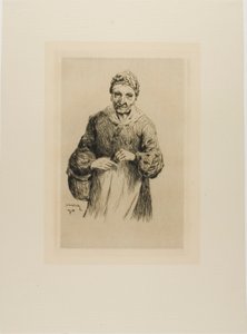 Vieille femme avec un panier