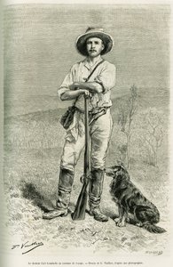 Portrait du voyageur auteur Carl Lumholtz. Gravure par G. Vuillier, pour illustrer l
