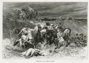 Le Ghazou, ou razzia, pillage à main armée. Gravure par G.Vuillier, pour illustrer l