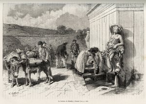 La fontaine du Rossello, à Sassari (Italie) (illustration de La Sardaigne par Gaston Vuillier, 1890, dans Le tour du monde)