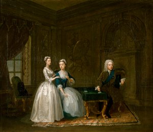 Portrait de John, 2e duc de Montagu, sa femme et leur fille cadette, vers 1730 - Gawen Hamilton