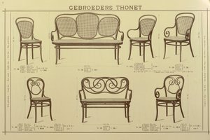 Catalogue de chaises et de canapés des Frères Thonet, dessin, Autriche - Gebruder Thonet