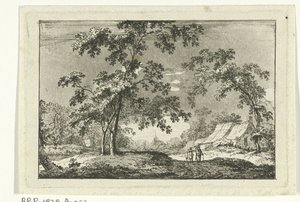 Paysage boisé avec deux promeneurs - Geerlig Grijpmoed