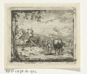 Paysage avec putto et vache