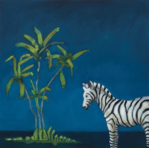 Zèbre avec palmier, 2019 (huile sur toile)