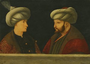 Portrait du sultan Mehmed II avec un jeune dignitaire