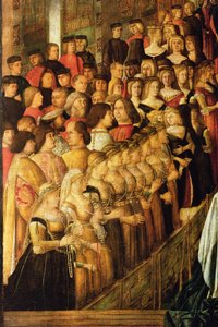 Le Miracle de la Croix sur le pont San Lorenzo, détail de Caterina Cornaro et ses dames (détail)