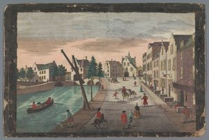 Vue de la porte de Rotterdam et de la porte de Ketel à Delft