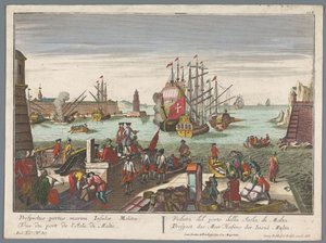 Gezicht op de haven te Malta - Georg Balthasar Probst