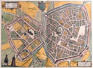 Arras, Calais - Nord de la France - dans "Civitates Orbis Terrarum" de Georg Braun, Cologne 1617 - Georg Braun