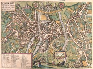 Bambergen, Allemagne - dans "Civitates Orbis Terrarum" de Georg Braun, Cologne 1617