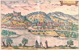 Bratislava, Slovaquie - dans "Civitates Orbis Terrarum" de Georg Braun, Cologne 1617