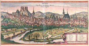 Brno (Moravie), République tchèque - dans "Civitates Orbis Terrarum" de Georg Braun, Cologne 1617 - Georg Braun