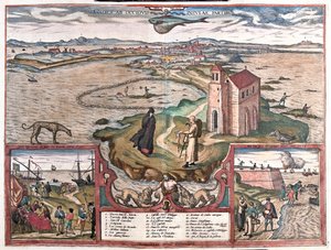 Cadice, Espagne - dans "Civitates Orbis Terrarum" de Georg Braun, Cologne 1617 - Georg Braun