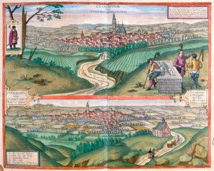 Caslav (Bohème) - Chomutov, République tchèque - dans "Civitates Orbis Terrarum" de Georg Braun, Cologne 1617