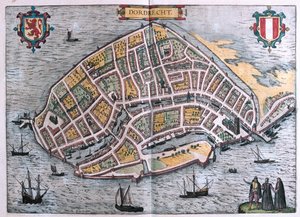 Dordrecht, Pays-Bas - dans "Civitates Orbis Terrarum" de Georg Braun, Cologne 1617 - Georg Braun