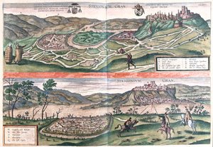 Esztergom, Hongrie - dans "Civitates Orbis Terrarum" de Georg Braun, Cologne 1617