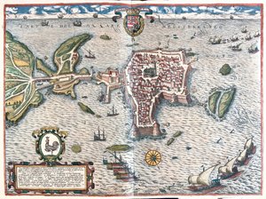 Gallipoli, Italie - dans "Civitates Orbis Terrarum" de Georg Braun, Cologne 1617