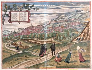 Grenade, Espagne - dans "Civitates Orbis Terrarum" de Georg Braun, Cologne 1617