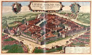Leipzig (Lipsia), Allemagne - dans "Civitates Orbis Terrarum" de Georg Braun, Cologne 1617