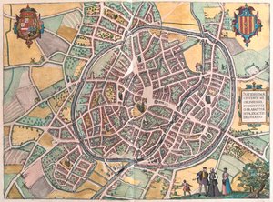Malines, Belgique, dans "Civitates Orbis Terrarum" de Georg Braun, Cologne 1617