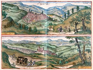 Nocera Umbra - Castelnuovo di Porto, Italie - dans "Civitates Orbis Terrarum" de Georg Braun, Cologne 1617