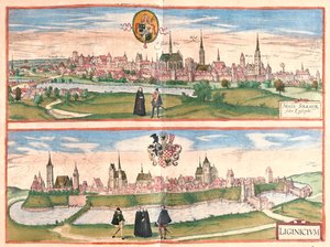Nysa - Legnica, Pologne - dans "Civitates Orbis Terrarum" de Georg Braun, Cologne 1617 - Georg Braun
