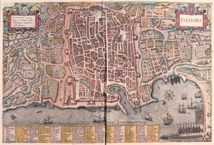 Palerme, Italie - dans "Civitates Orbis Terrarum" de Georg Braun, Cologne 1617