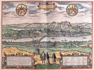 Passau, Allemagne - dans "Civitates Orbis Terrarum" de Georg Braun, Cologne 1617