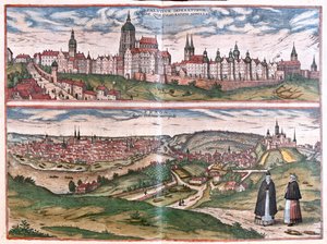 Prague (Bohème), République tchèque - dans "Civitates Orbis Terrarum" de Georg Braun, Cologne 1617 - Georg Braun