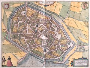 Ruen, Nîmes et Bordeaux, France - dans "Civitates Orbis Terrarum" de Georg Braun, Cologne 1617