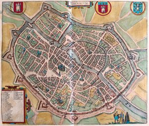 Turnai, Belgique - dans "Civitates Orbis Terrarum" de Georg Braun, Cologne 1617