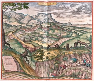 Velletri, Italie - dans "Civitates Orbis Terrarum" de Georg Braun, Cologne 1617