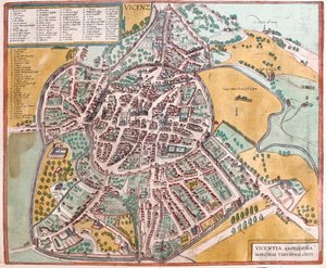 Vicenza, Italie - dans "Civitates Orbis Terrarum" de Georg Braun, Cologne 1617 - Georg Braun
