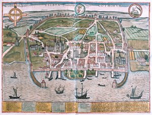 Visby, île de Gotland, Suède - dans "Civitates Orbis Terrarum" de Georg Braun, Cologne 1617 - Georg Braun