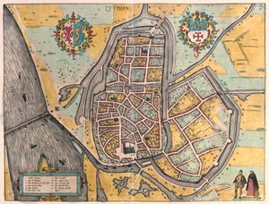 Zutphen, Pays-Bas - dans "Civitates Orbis Terrarum" de Georg Braun, Cologne 1617