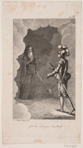 "Crois et sois ferme". Homme en armure et un vieil homme en manteau - Georg Christian Schule