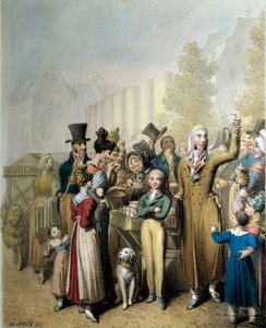 Boulevard de la Madeleine, le charlatan Lithographie de George Emanuel Opitz (1775-1841) 1831 Paris. Musée Carnavalet